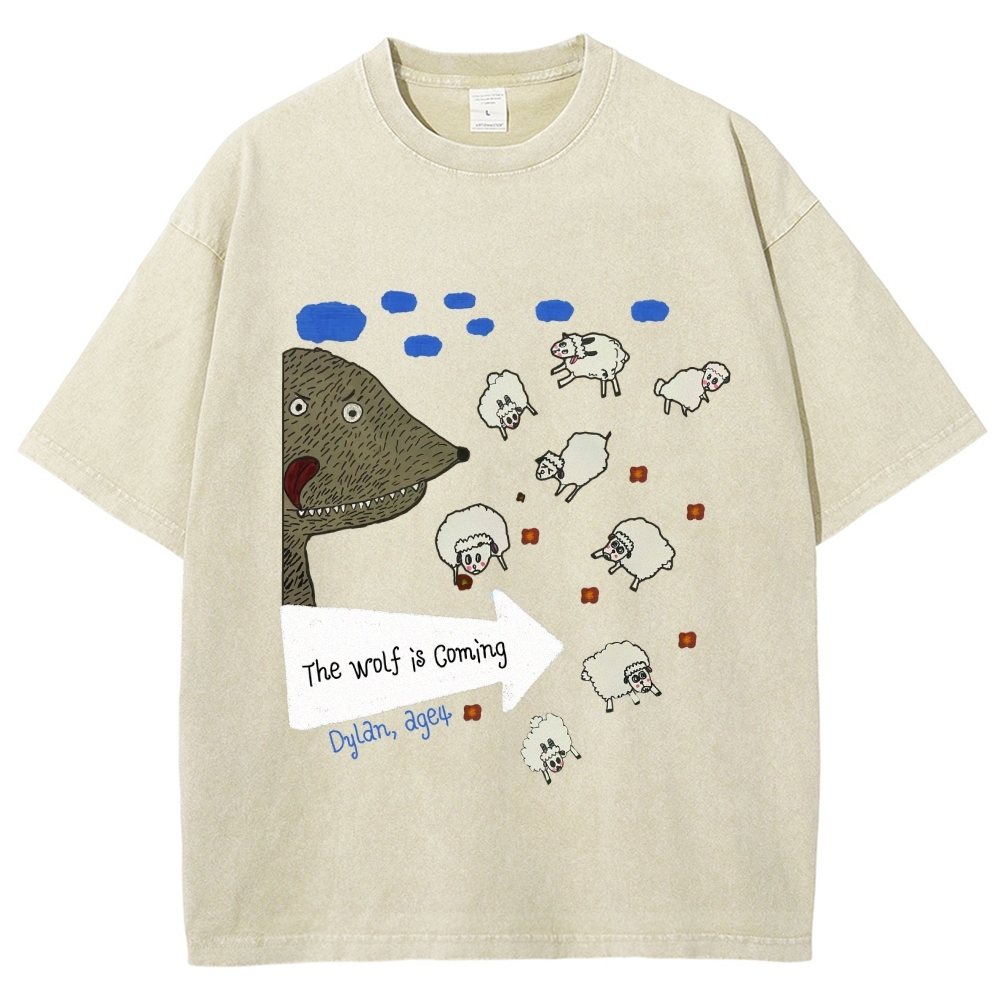 The Wolf Is Coming Hand Painted Art from a Child's Hands T-shirt