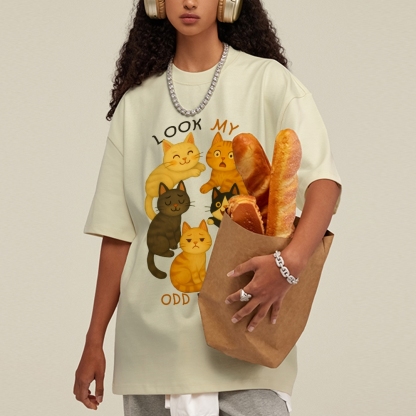 Look My Odd Face Milo's Cat Hand Painted Art from a Child's Hands T-shirt