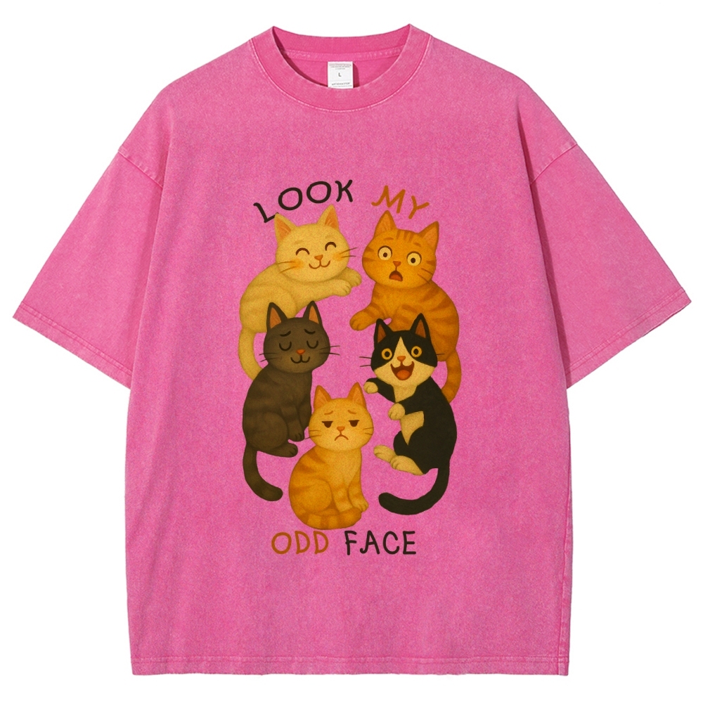 Look My Odd Face Milo's Cat Hand Painted Art from a Child's Hands T-shirt