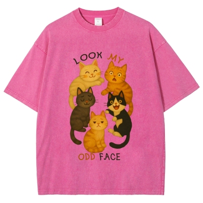 Look My Odd Face Milo's Cat Hand Painted Art from a Child's Hands T-shirt