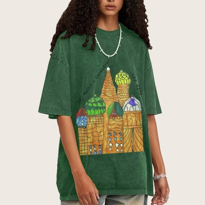 St. Basil's Cathedral Hand Painted Art from a Child's Hands T-shirt
