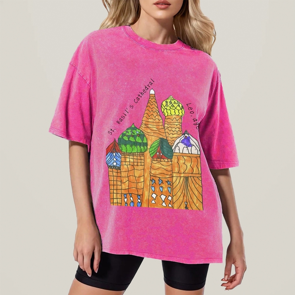 St. Basil's Cathedral Hand Painted Art from a Child's Hands T-shirt