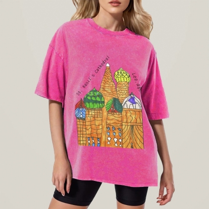 St. Basil's Cathedral Hand Painted Art from a Child's Hands T-shirt