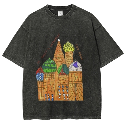 St. Basil's Cathedral Hand Painted Art from a Child's Hands T-shirt