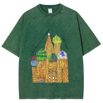 St. Basil's Cathedral Hand Painted Art from a Child's Hands T-shirt