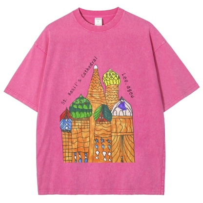 St. Basil's Cathedral Hand Painted Art from a Child's Hands T-shirt