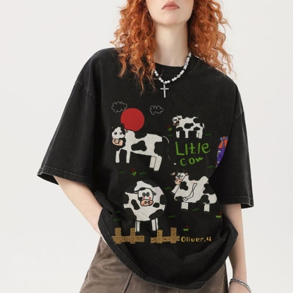 Green Ranch Hand Painted Art from a Child's Hands Washed T-shirt