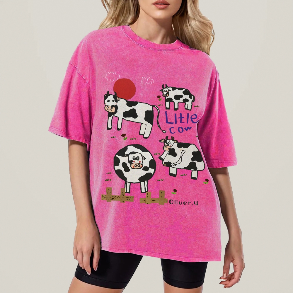 Green Ranch Hand Painted Art from a Child's Hands Washed T-shirt