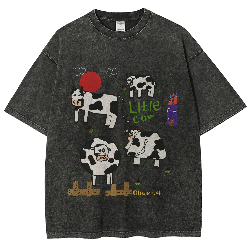 Green Ranch Hand Painted Art from a Child's Hands Washed T-shirt