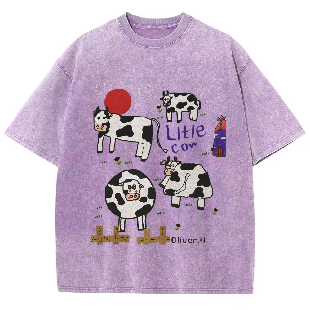 Green Ranch Hand Painted Art from a Child's Hands Washed T-shirt