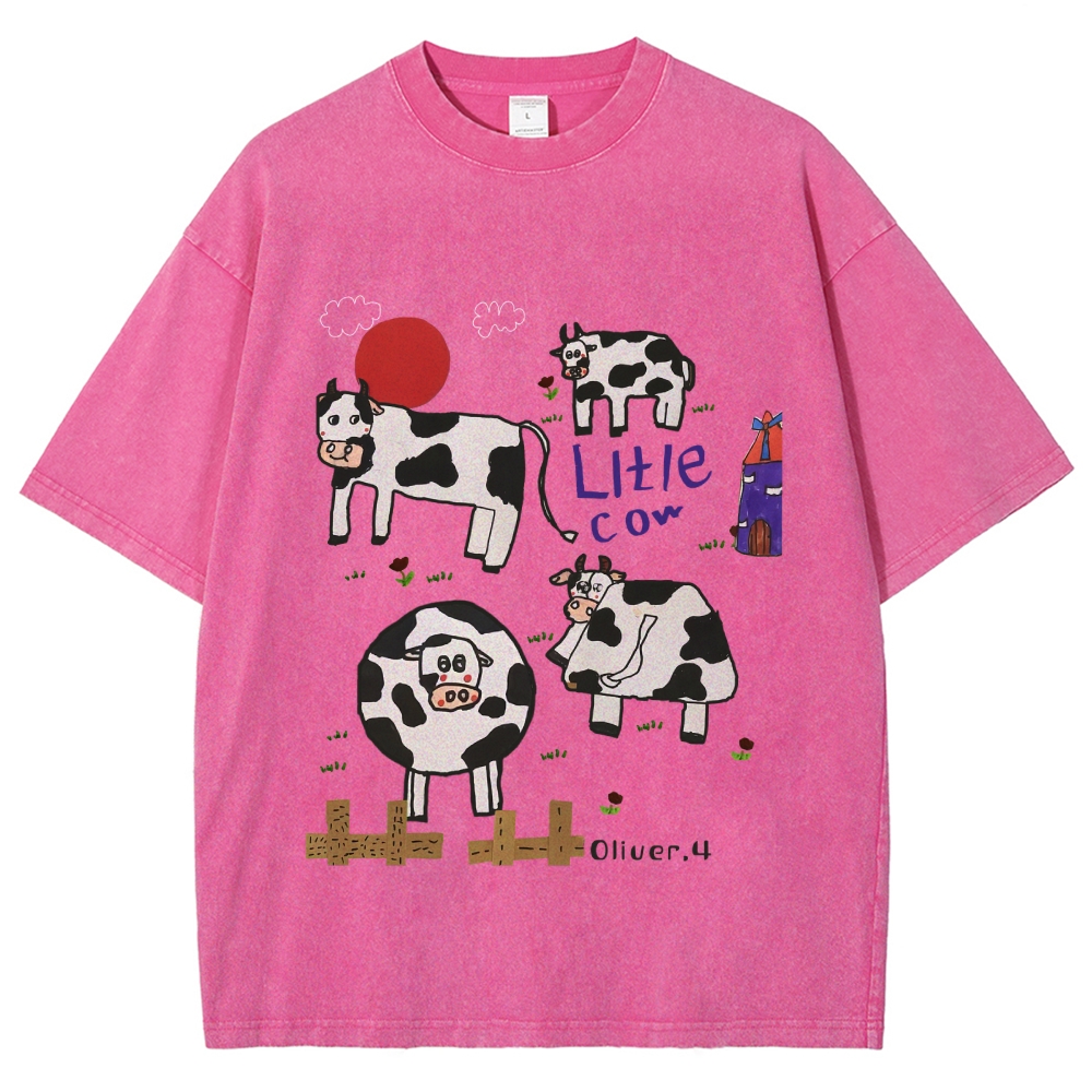 Green Ranch Hand Painted Art from a Child's Hands Washed T-shirt