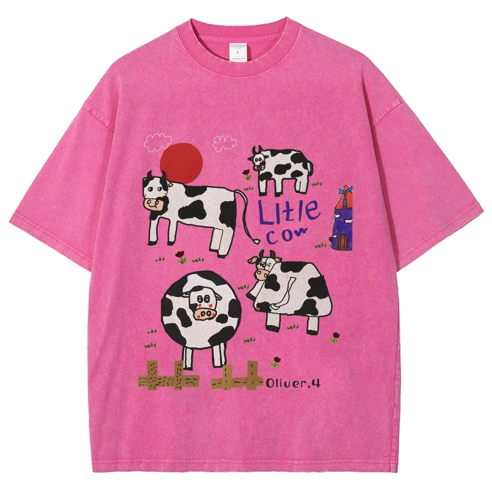 Green Ranch Hand Painted Art from a Child's Hands Washed T-shirt
