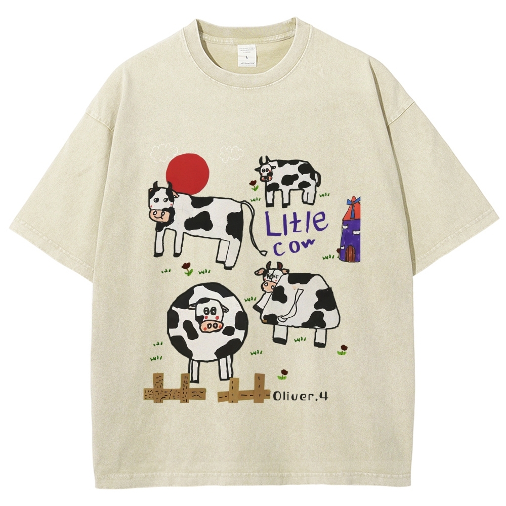 Green Ranch Hand Painted Art from a Child's Hands Washed T-shirt