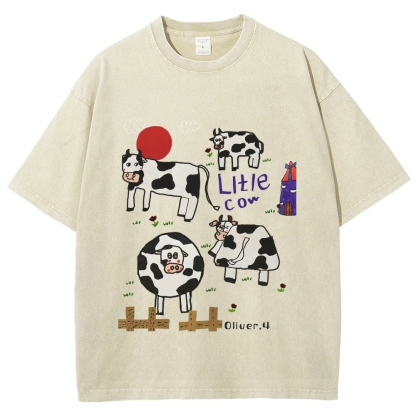 Green Ranch Hand Painted Art from a Child's Hands Washed T-shirt