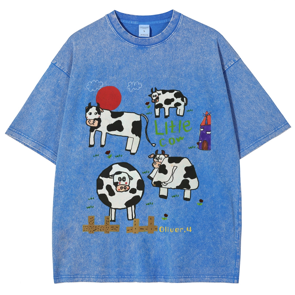 Green Ranch Hand Painted Art from a Child's Hands Washed T-shirt