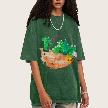 Desert Flower - Cactus Hand Painted Art from a Child's Hands Washed T-shirt