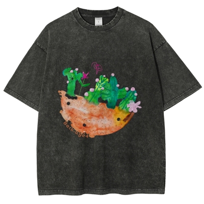 Desert Flower - Cactus Hand Painted Art from a Child's Hands Washed T-shirt