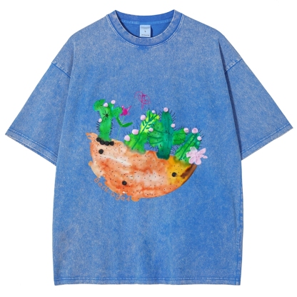 Desert Flower - Cactus Hand Painted Art from a Child's Hands Washed T-shirt