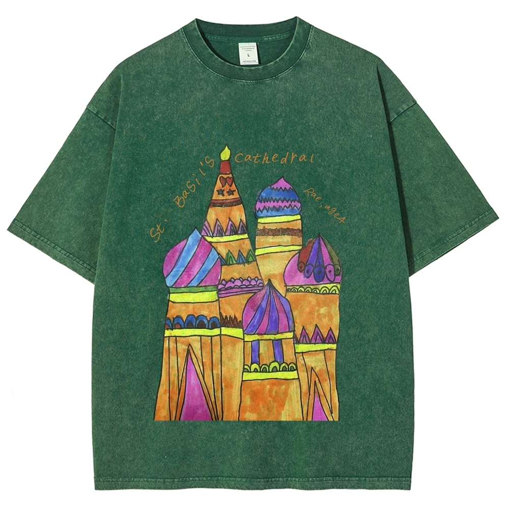 St. Basil's Cathedral Hand Painted Art from a Child's Hands Washed T-shirt