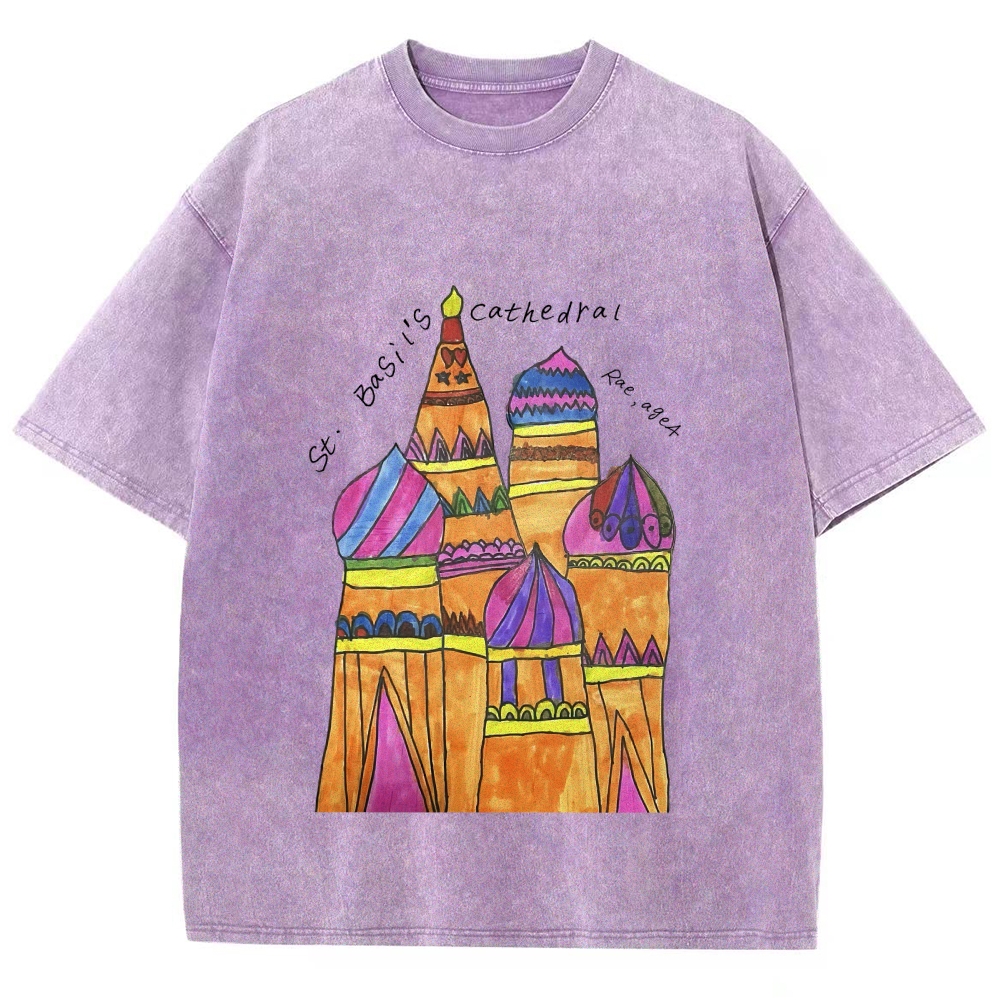 St. Basil's Cathedral Hand Painted Art from a Child's Hands Washed T-shirt