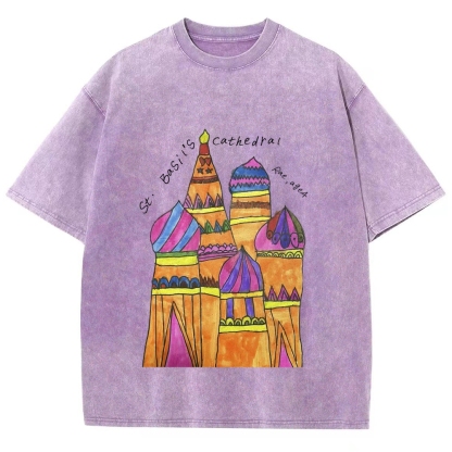 St. Basil's Cathedral Hand Painted Art from a Child's Hands Washed T-shirt