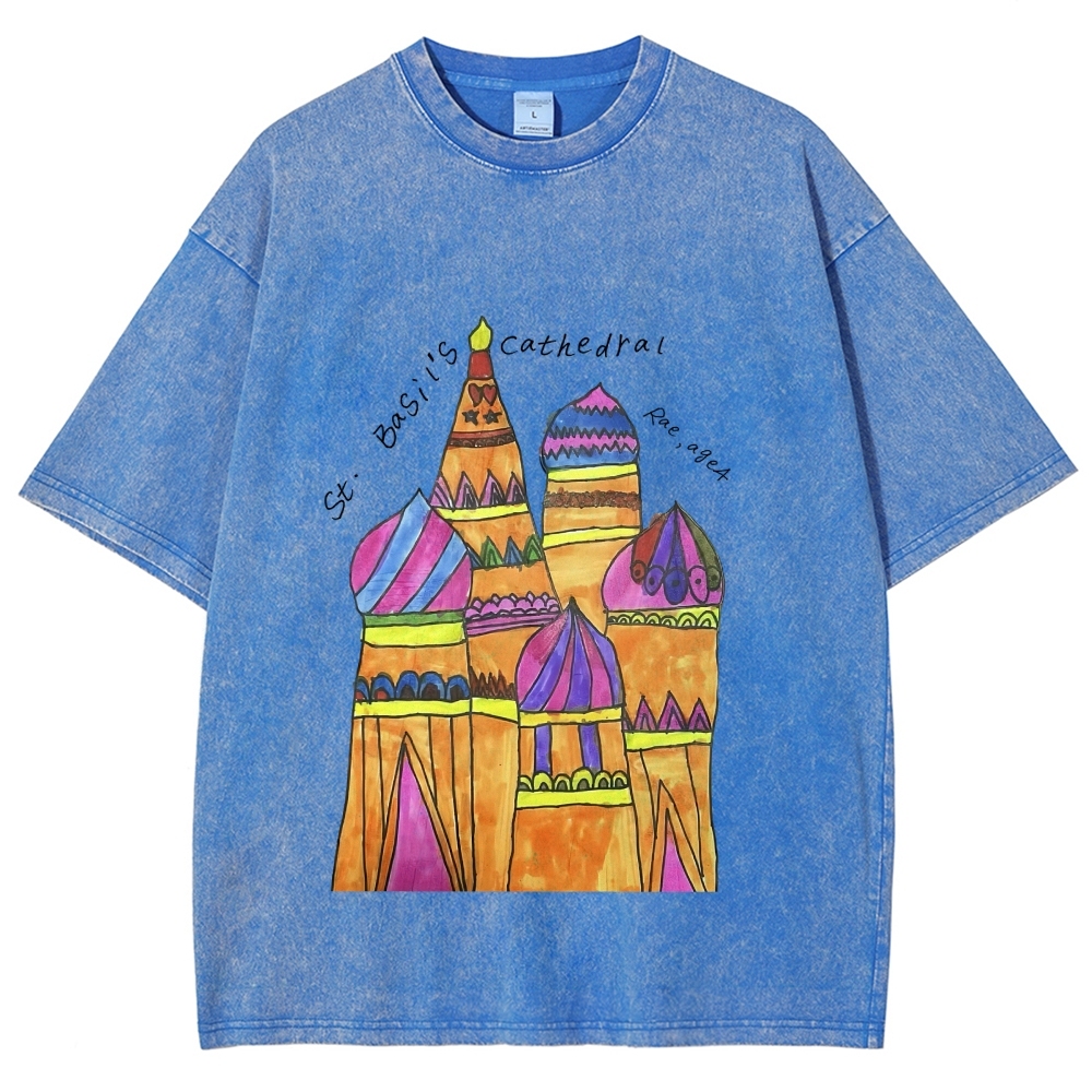 St. Basil's Cathedral Hand Painted Art from a Child's Hands Washed T-shirt