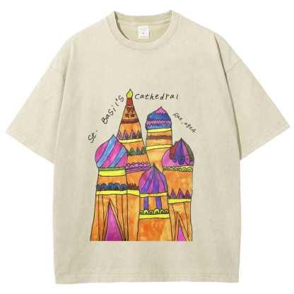 St. Basil's Cathedral Hand Painted Art from a Child's Hands Washed T-shirt