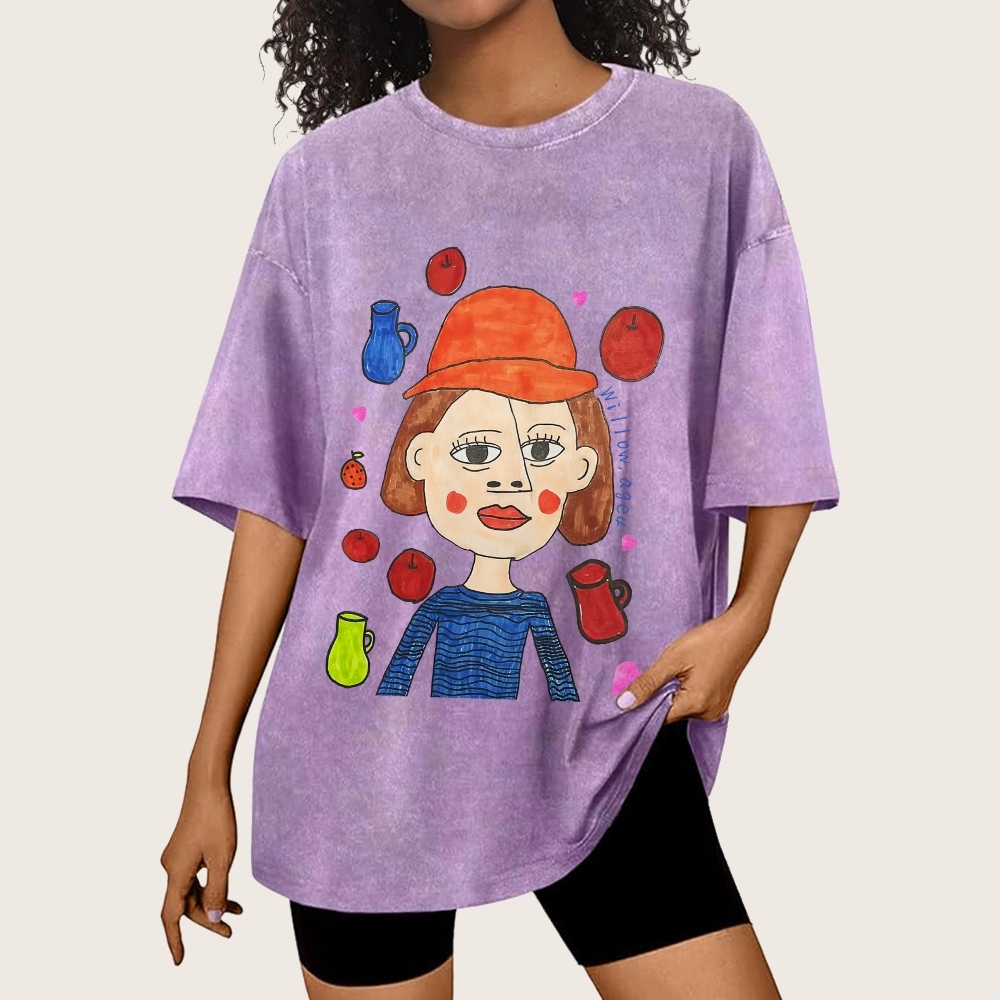 Strange Face Hand Painted Art from a Child's Hands Washed T-shirt