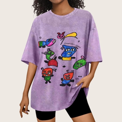 Miró's Symbol Hand Painted Art from a Child's Hands Washed T-shirt