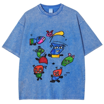 Miró's Symbol Hand Painted Art from a Child's Hands Washed T-shirt