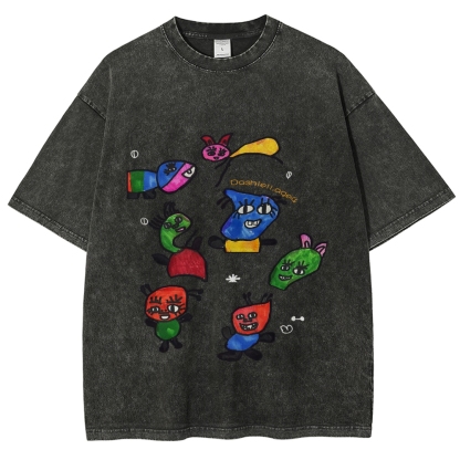 Miró's Symbol Hand Painted Art from a Child's Hands Washed T-shirt
