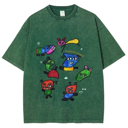 Miró's Symbol Hand Painted Art from a Child's Hands Washed T-shirt