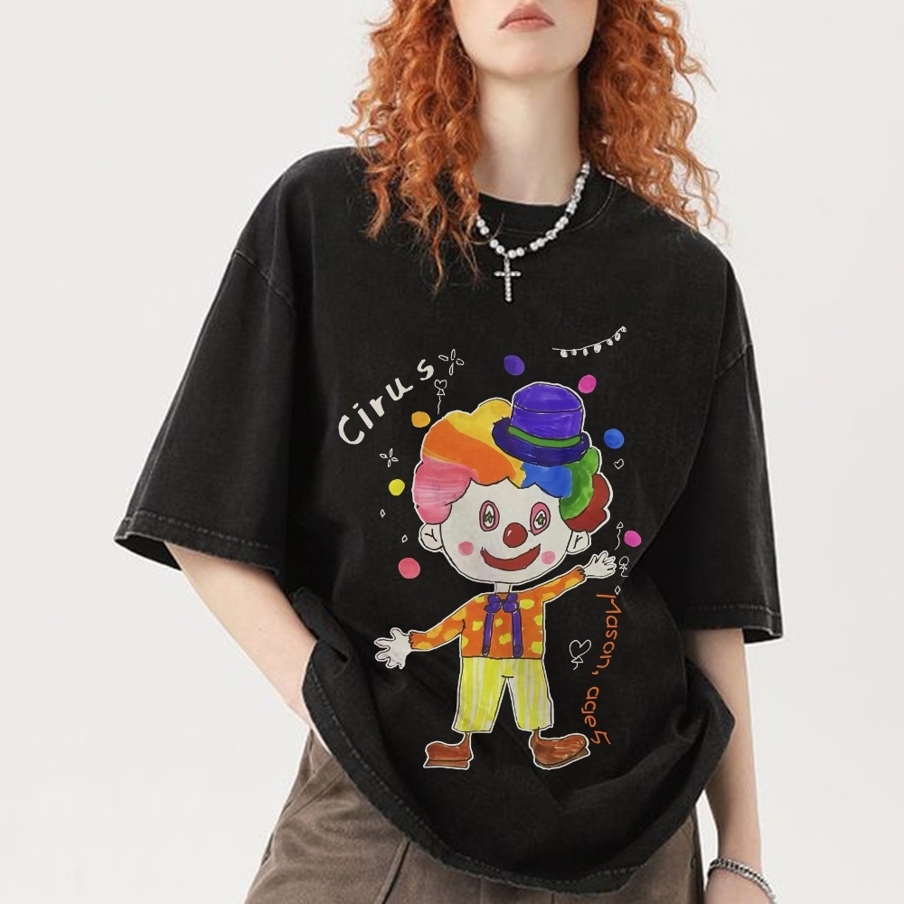 Variety Clown Hand Painted Art from a Child's Hands Washed T-shirt
