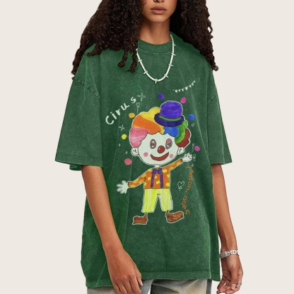Variety Clown Hand Painted Art from a Child's Hands Washed T-shirt