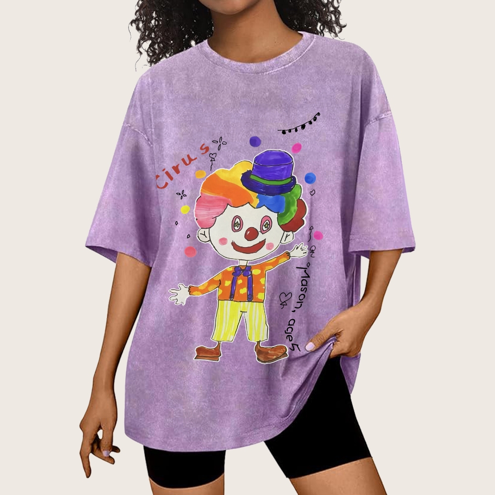 Variety Clown Hand Painted Art from a Child's Hands Washed T-shirt