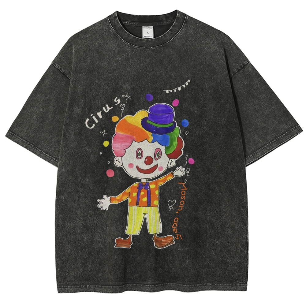 Variety Clown Hand Painted Art from a Child's Hands Washed T-shirt
