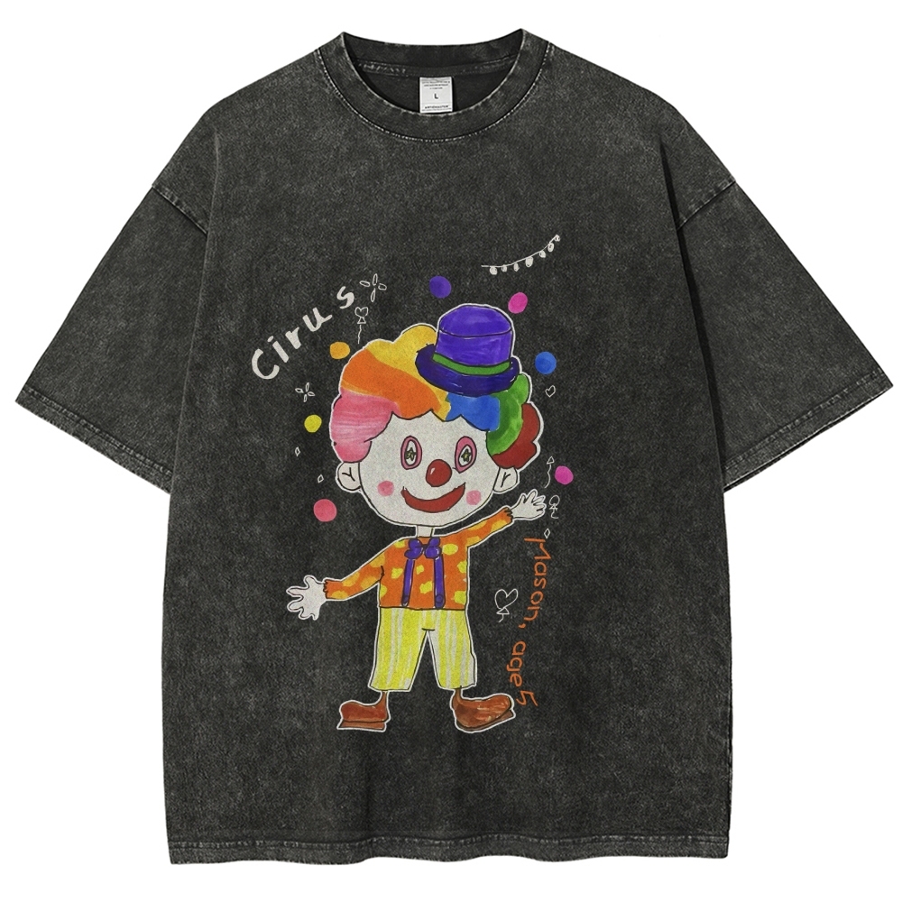 Variety Clown Hand Painted Art from a Child's Hands Washed T-shirt