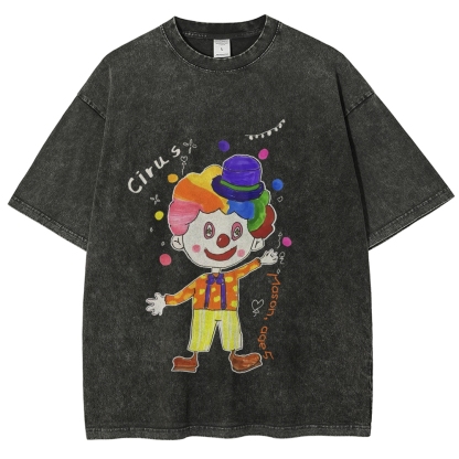 Variety Clown Hand Painted Art from a Child's Hands Washed T-shirt