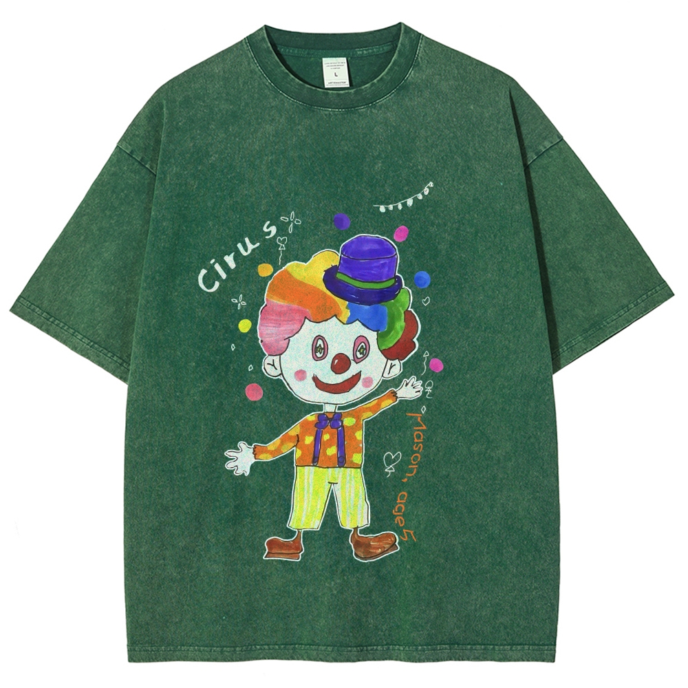 Variety Clown Hand Painted Art from a Child's Hands Washed T-shirt