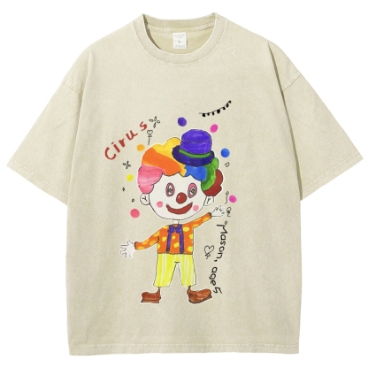 Variety Clown Hand Painted Art from a Child's Hands Washed T-shirt