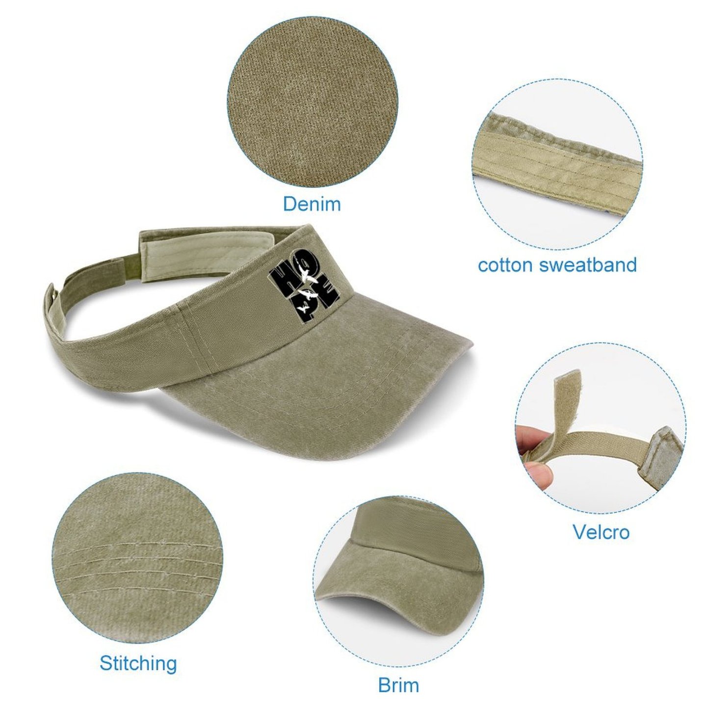 Adjustable Cotton Sun Visor Hat for Men Women