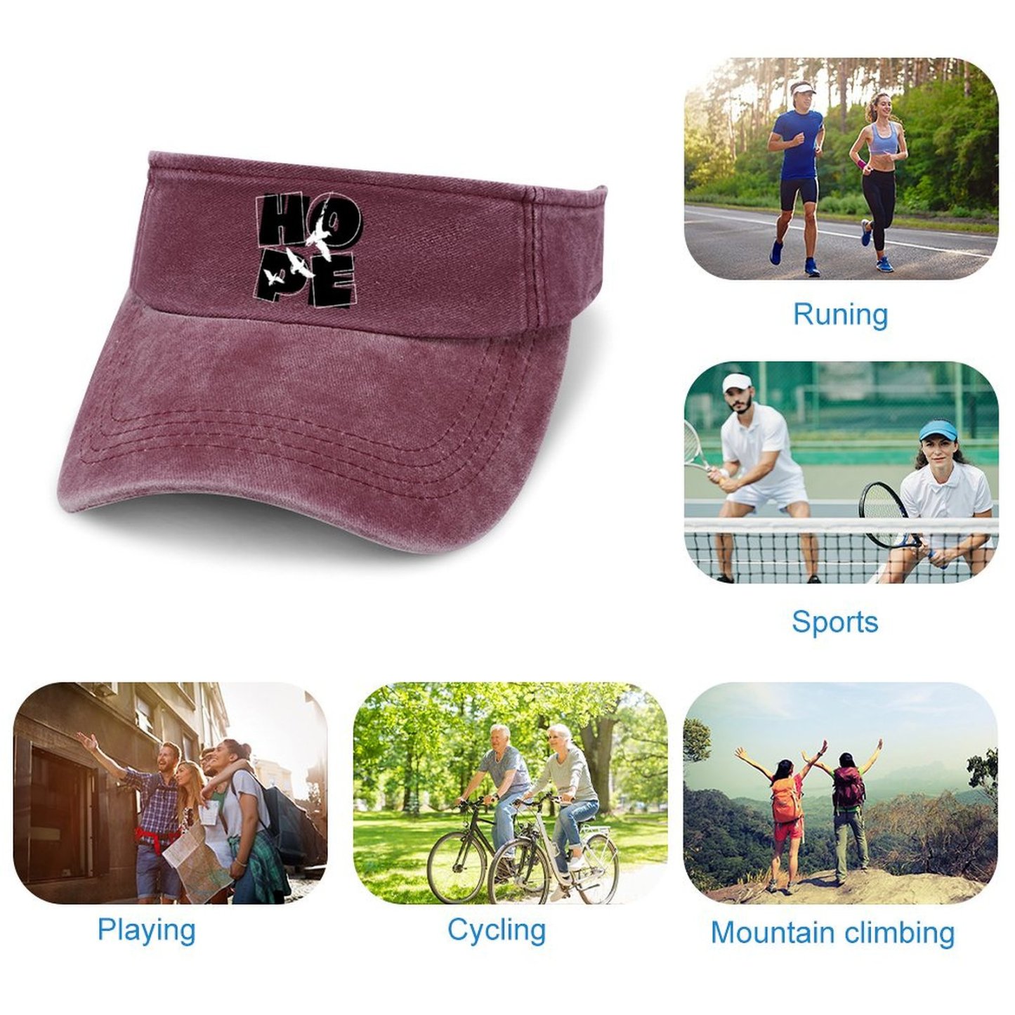 Adjustable Cotton Sun Visor Hat for Men Women