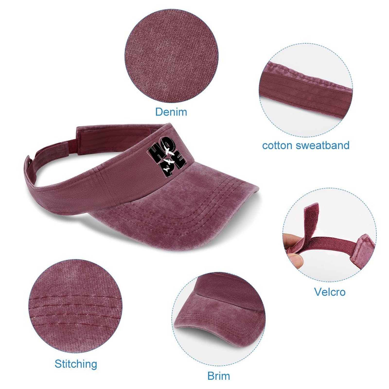 Adjustable Cotton Sun Visor Hat for Men Women