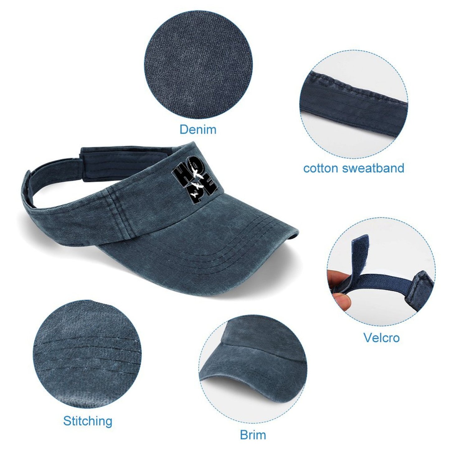 Adjustable Cotton Sun Visor Hat for Men Women