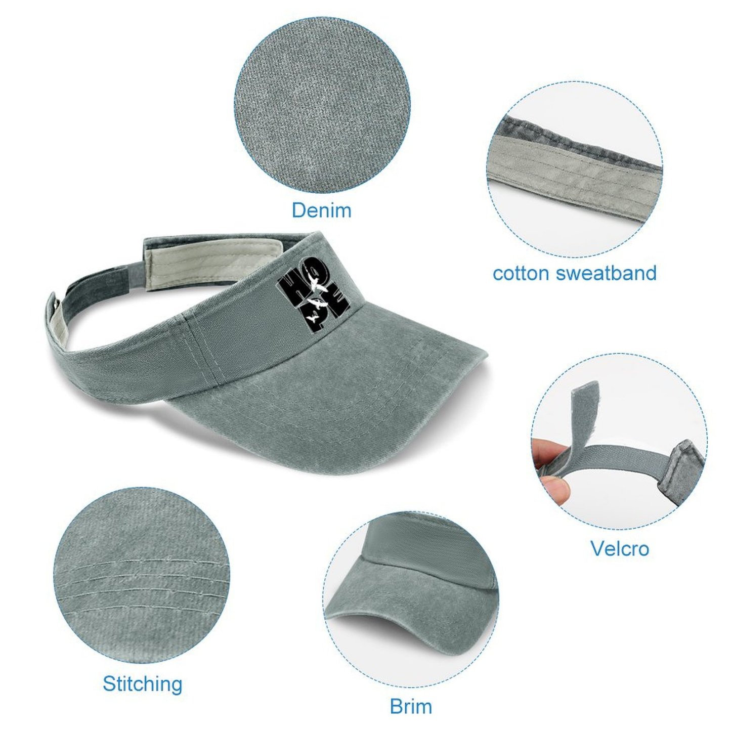 Adjustable Cotton Sun Visor Hat for Men Women