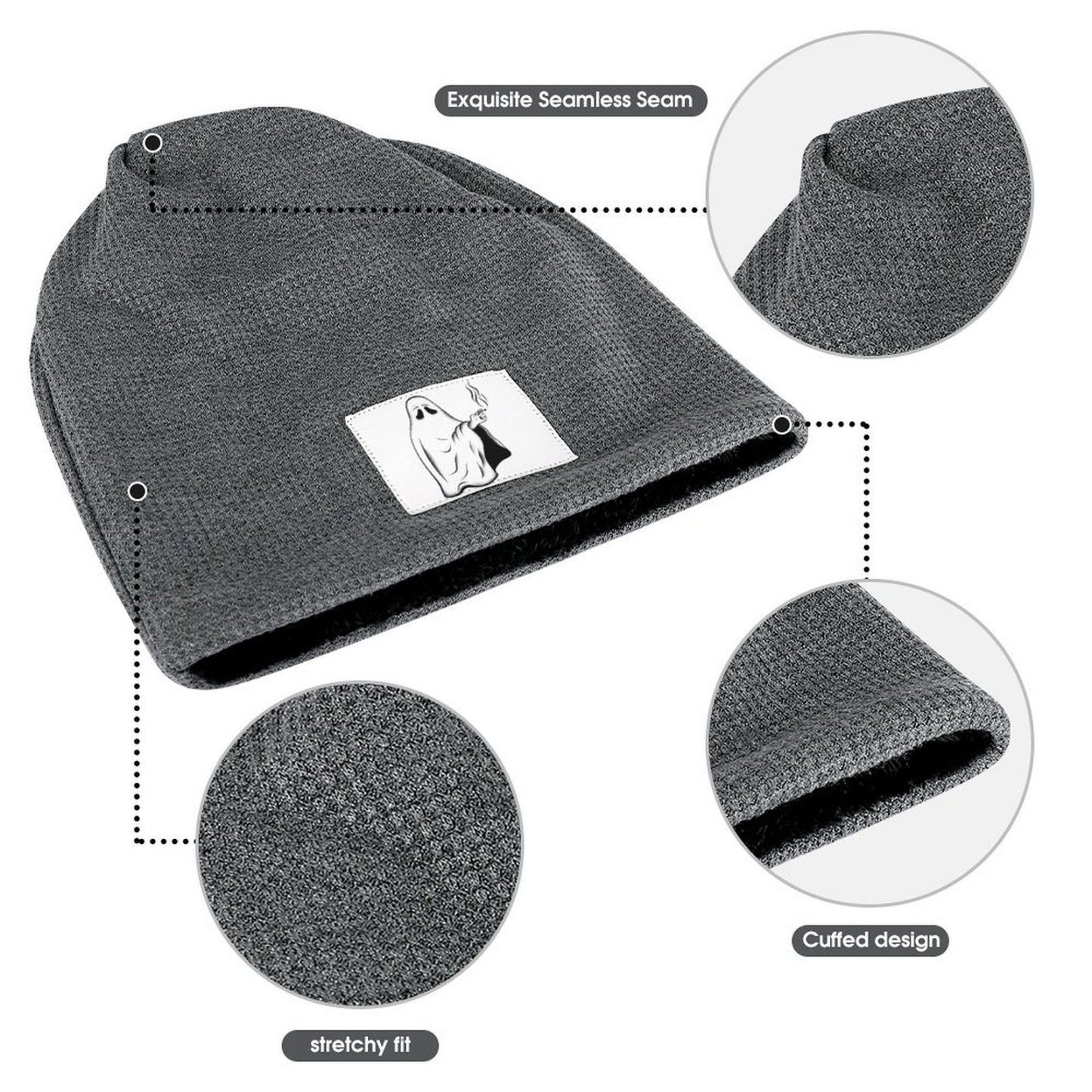 Winter Hats Plush Lined Beanie Knit Chunky