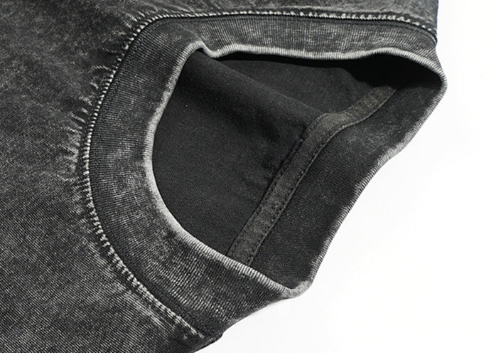 Crewneck Sweatshirt for Men Long Sleeve Vintage Acid Wash Sweatshirt