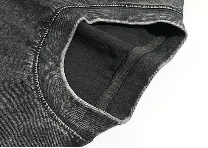 Crewneck Sweatshirt for Men Long Sleeve Vintage Acid Wash Sweatshirt