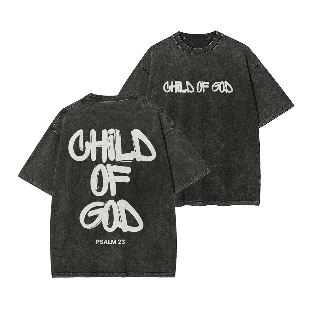 Child Of God Christian Men's Casual Washed Cotton T-shirt