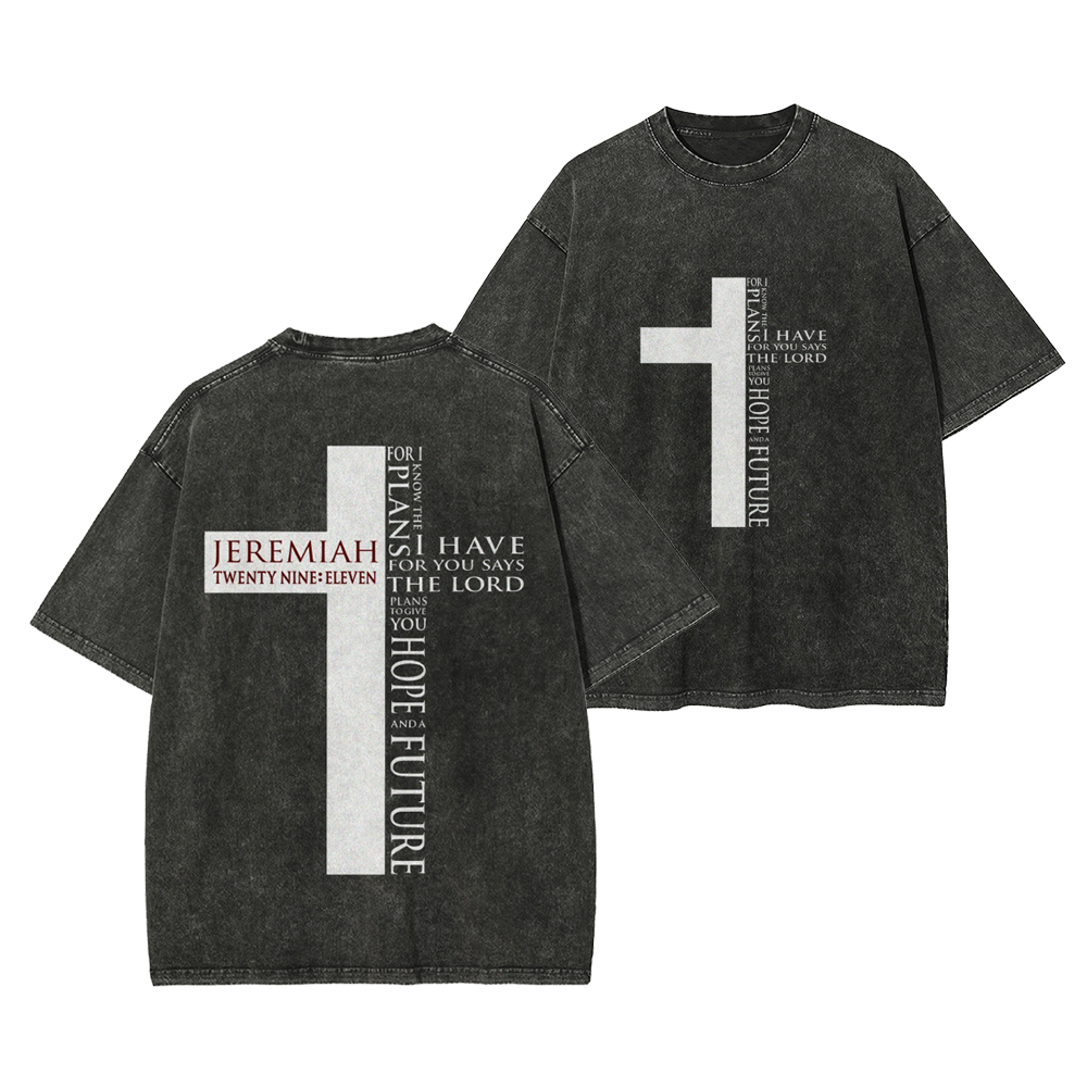 For I Know the Plans I Have For You Says the Lord Men's Casual Washed Cotton T-shirt